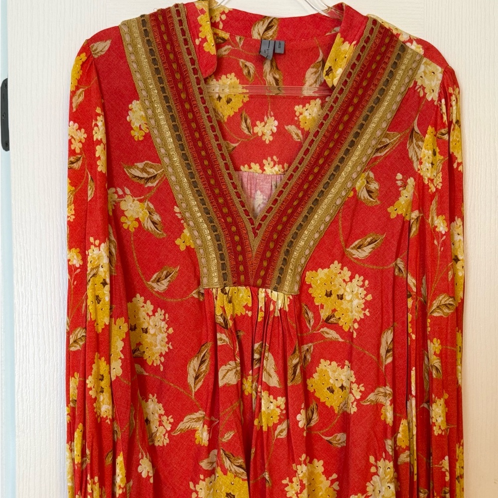 Anthropologie Blank London Red Floral Blouse